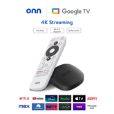 onn 4K Streaming Device, Google TV - Fast Streaming, Ultra HD, 8GB Storage, 2GB RAM, Remote with Voice Control