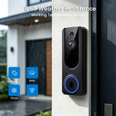 TM-0091 | Wireless Smart Doorbell, Security Monitoring Camera, 166° Panoramic View, AI Tracking of People And Vehicles