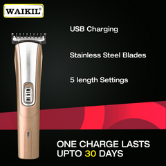 TM-0248 | WAIKIL WK-9200 USB Trimmer 45 Min Runtime 4 Length Settings Beard Hair Grooming