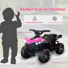 TM-0210 | Kids Ride On ATV 6V Electric Quad 4-Wheeler Toy Car 1.86 MPH Max Speed
