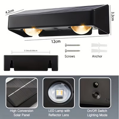 TM-0211 | 4Pcs Solar Wall Lights Outdoor Fence Garden Porch Staircase IP44 9 Color