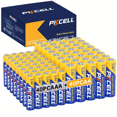 TM-0168 | PKCELL AAA+AA 80 Combo Pack Batteries, 1.5V Carbon Battery