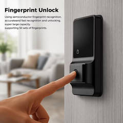 TM-0214 | Keyless Smart Door Lock Fingerprint Touchscreen Keypad Deadbolt ANSI Grade 3