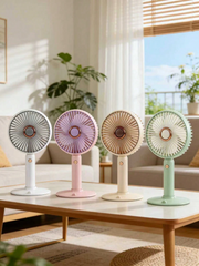 TM-0202 | Portable Handheld Fan 1200mAh Rechargeable 3 Speed Adjustable with Detachable Base