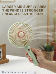 TM-0202 | Portable Handheld Fan 1200mAh Rechargeable 3 Speed Adjustable with Detachable Base