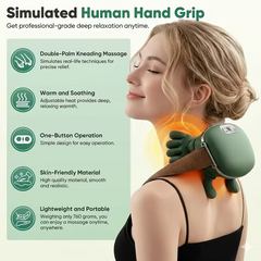 Electric Deep Tissue Massager, Portable Shiatsu Kneading, Handheld Human Hand Simulation