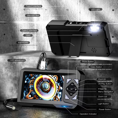Industrial Endoscope with Screen, 4.3-inch Endoscope Camera with Light