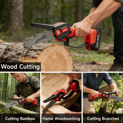 TM-0160 | Mini Cordless Electric Chainsaw Tool Set Comes with An Adjustable Chain & Battery