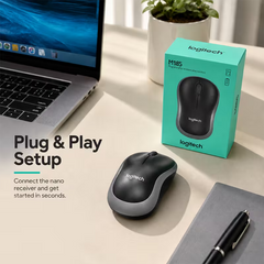 Logitech M185 Wireless Mouse, 2.4GHz with USB Mini Receiver