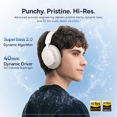 TM-0241 | Baseus Wireless Headphones ANC Bluetooth LDAC 80H Battery AI Calls