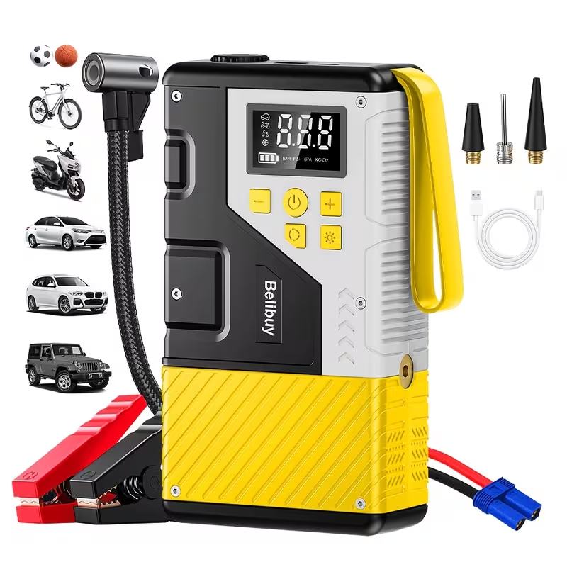 TM-0224 | Car Jump Starter with Tire Inflator USB Power Bank LED Emergency Light