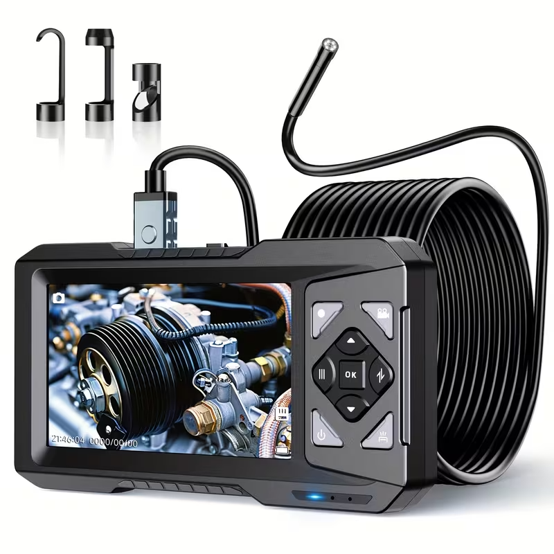 Industrial Endoscope with Screen, 4.3-inch Endoscope Camera with Light