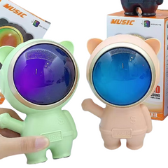 tamACX Dynamic High Base Cat Astronaut Portable Bluetooth Speaker with LED Color Light