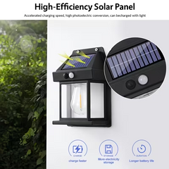 TM-0170 | Outdoor Solar Lights Lamps for Exterior Wall with IP44 with Motion Sensor - 3 Lighting Modes