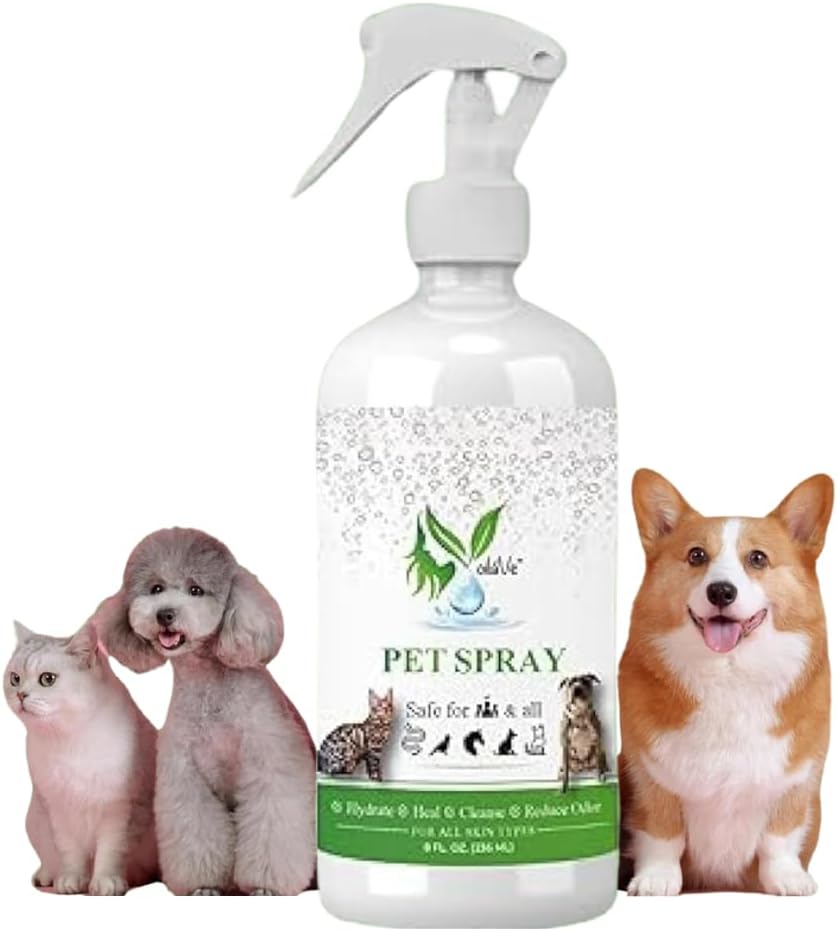 VoilaVe HOCL Spray for Dogs & Cats - Hypochlorous Acid Spray for Pets, Antiseptic Spray, 8 oz