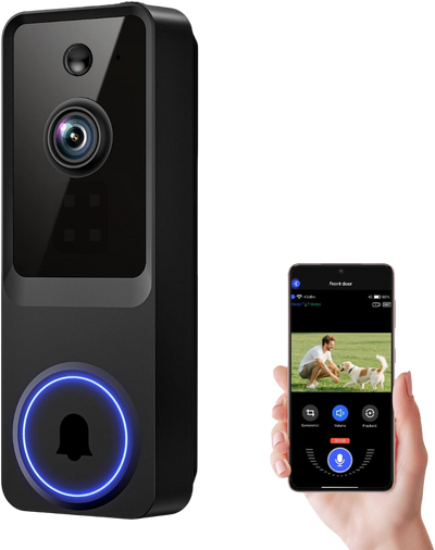 TM-0081 | Wi-Fi Video Doorbell Camera with Smart Human Detection, Night Vision, Two Way Audio, Cloud Storage