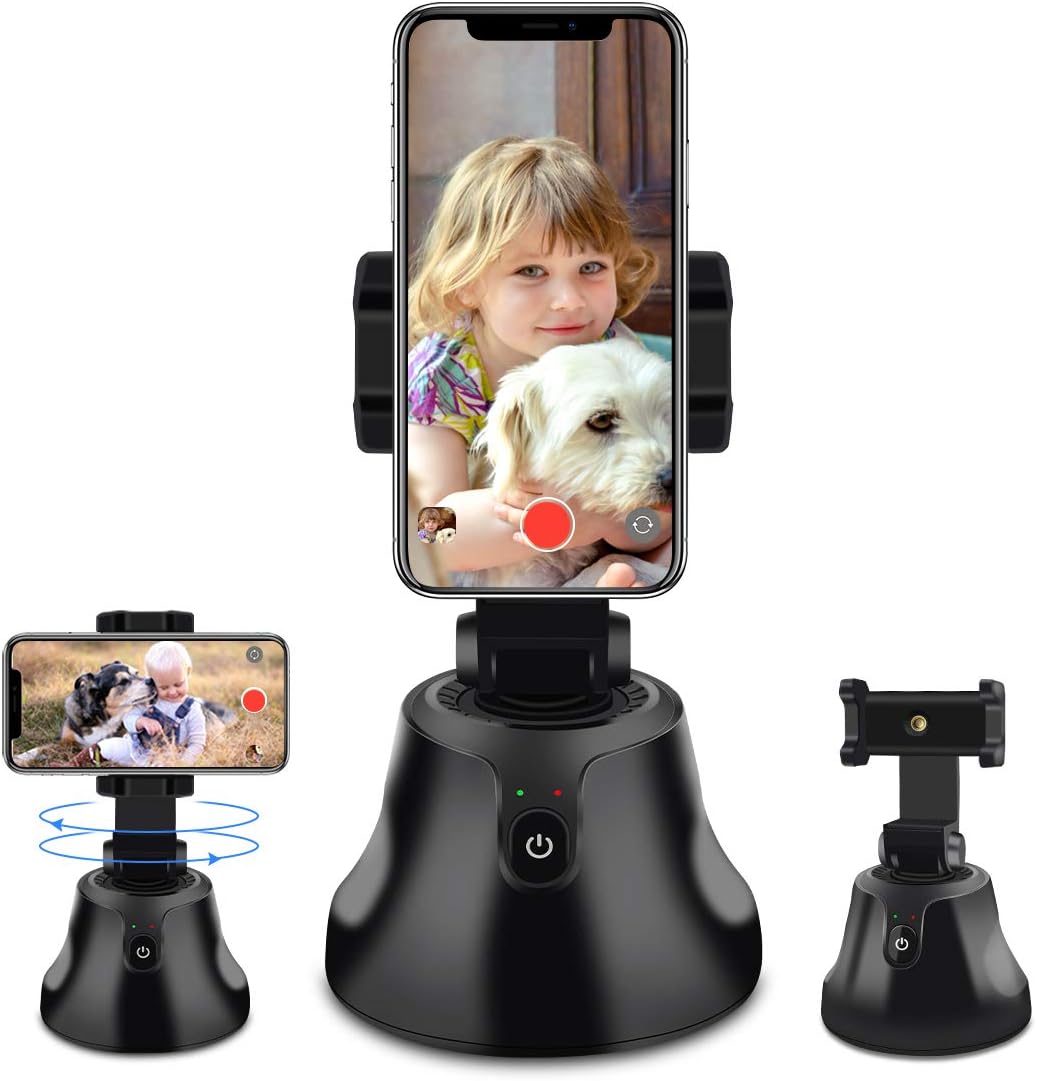 Smart Portable Selfie Stick, 360°Rotation Auto Face Object Tracking Camera Tripod Holder