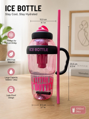 TM-0192 | 3PCs Set - Cup Lid, Cup Body & Filter, 40oz Leak-Proof Portable Sports Water Bottle