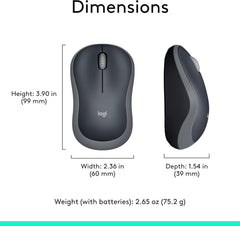 Logitech M185 Wireless Mouse, 2.4GHz with USB Mini Receiver