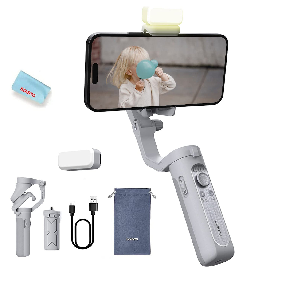 Hohem iSteady 3-Axis Smartphone Gimbal Stabilizer with Fill Light