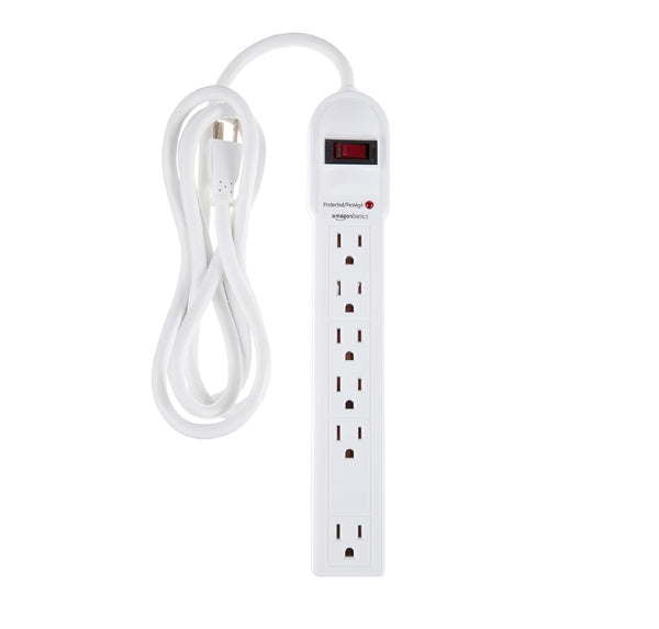 TM-0075 | Amazon Basics Surge Protector Power Strip, 6-Outlet