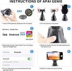 Smart Portable Selfie Stick, 360°Rotation Auto Face Object Tracking Camera Tripod Holder