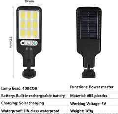 TM-0038 | Outdoor LED Solar Street Light, Waterproof Solar Security Wall Light with Remote Control