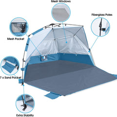TM-0068 | ABCCAMPING Beach Tent Instant Pop up Sun Shade Shelter