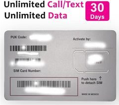 T-Mobile Phone Plan with Unlimited 5G-4G LTE Data + Unlimited Talk & Text for 30 Days (3-in-1 SIM Card)/eSIM (30 Days)