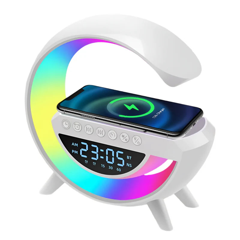 tamACX G-Shape LED Light with Bluetooth Wireless Speaker & Alarm Clock