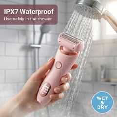 2-in-1 Women'S Electric Shaver, Rechargeable Wet & Dry Lady Razor With Facial Hair Remover Head