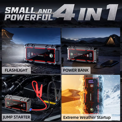 TM-0090 | Car Battery Jump Starter, UltraSafe 3000A 12V Lithium Battery Booster Pack Portable Jump Box