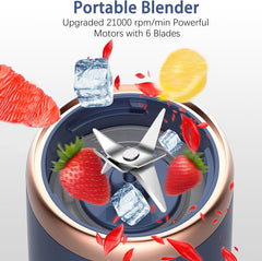 Mini Blender Bottle with Travel Cup – Smoothie, Juice & Shake Maker