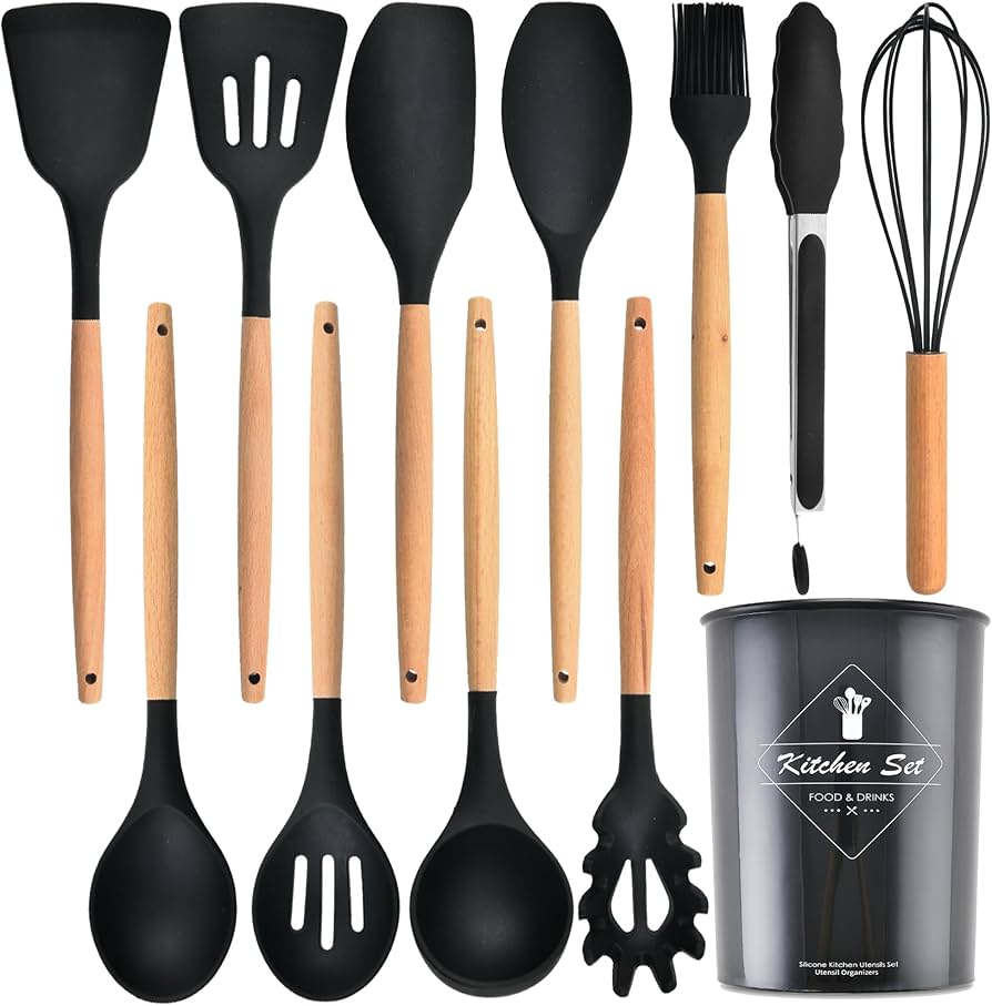 TM-0039 | Kitchen Silicone Cookware Set, 12-piece Non-stick Cookware, Heat-resistant, BPA-free