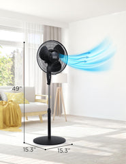TM-0072 | BLACK+DECKER 16" Standing Oscillating Pedestal Fan with Remote