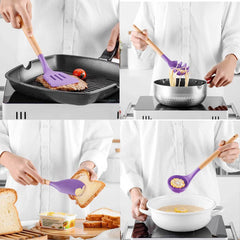 Kitchen Silicone Cookware Set, 12-piece Non-stick Cookware, Heat-resistant, BPA-free