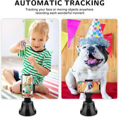 Smart Portable Selfie Stick, 360°Rotation Auto Face Object Tracking Camera Tripod Holder