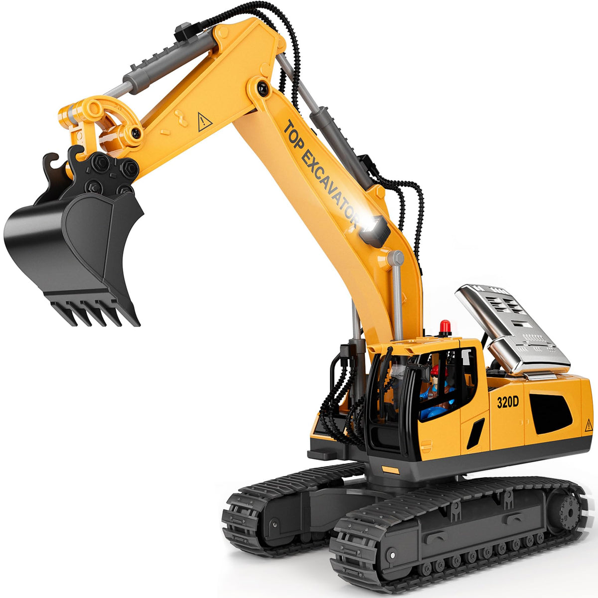 Remote Control RC Excavator Toy - 11-Channel Metal Construction Truck
