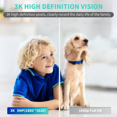 TM-0061 | ALAGA Indoor Camera, 3K HD Indoor Security Camera, 360° Pan/Tilt Pet Camera