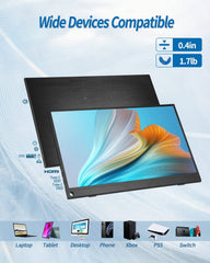 YGG Portable Monitor, 15.6 "1080P FHD Portable Laptop Monitor, Ultra Slim USB C Mini HDMI External Display IPS Second Screen