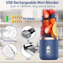 Mini Blender Bottle with Travel Cup – Smoothie, Juice & Shake Maker