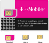 Official T-Mobile SIM Card Micro/Nano/Standard GSM 4G/3G/2G LTE Postpaid SIM Kit Unactivated Talk Text Data & Hotspot