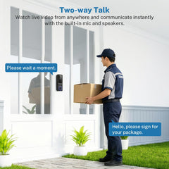Wi-Fi Video Doorbell Camera with Smart Human Detection, Night Vision, Two Way Audio, Cloud Storage