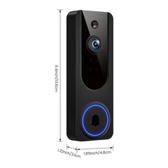 Wireless Smart Doorbell, Security Monitoring Camera, 166° Panoramic View, AI Tracking of People And Vehicles