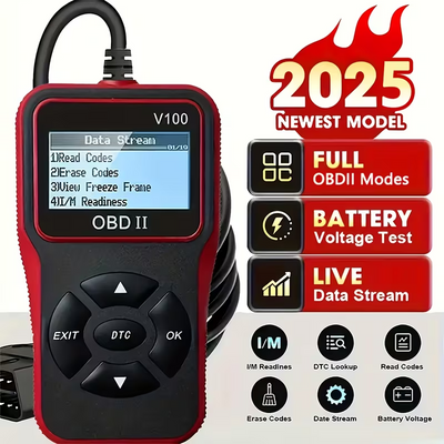 TM-0188 | V100 OBD2 Scanner USB Powered Car Fault Code Reader, Engine Diagnosis Tool