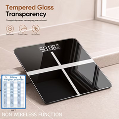 TM-0179 | Body Weight Scale with LCD Display & Temperature Suitable for, Anti-Slip Bath Scale