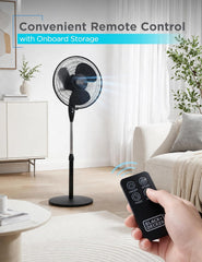 TM-0072 | BLACK+DECKER 16" Standing Oscillating Pedestal Fan with Remote