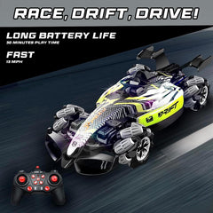 TM-0251 | Drift King RC Stunt Car 2.4GHz High Speed 360° Spin Drift Racing Toy LED Lights