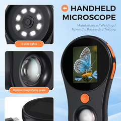 TM-0215 | Digital Microscope 500X Handheld LCD 2" IPS Display 8 LED Lights USB PC Mac