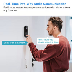 1440P Wireless Smart Doorbell, WiFi Camera, Night Vision Function